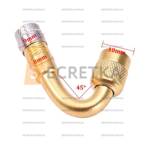 Вентель удлинитель для подкачки Г-образный 45* (21795)