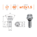 Болт колесный Ellis M12x1,5x28 Конус (B104)