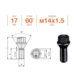 Болт колесный Ellis M14x1,5x28 Конус (B153B)
