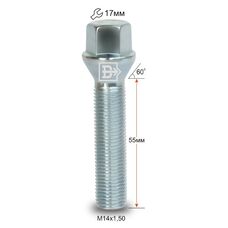 Болт колесный M14x1,5x55 Конус (074216 Z)