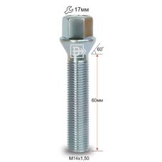 Болт колесный M14x1,5x60 Конус (074235 Z)