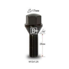Болт колесный Vector M12x1,25x28 Конус (172110 BA)