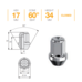 Гайка колесная Ellis M12x1,5x34 Конус (N151)