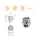 Гайка колісна Ellis M12x1,5x25 Конус (N176)