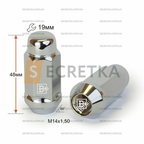 Гайка колісна M14x1,5x48 Конус (411948 Cr)