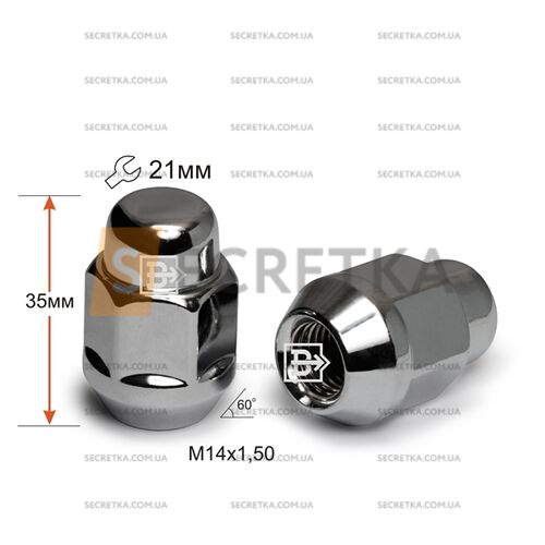 Гайка колісна M14x1, 5x35 Конус (K 901448 Cr)