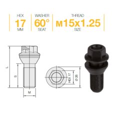 Болт колесный Ellis M15x1,25x27 Конус (B1325)