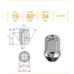Гайка колесная Ellis 1/2 UNFx34 Конус (N407)
