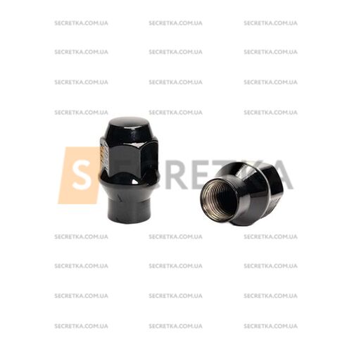 ALFARRO | Гайка колесная A411448 ВА ЭТ Cr M14X1,50 Черный Хром высота 36,6 мм Конус с носиком (D=15,5мм), закр., ключ 19мм