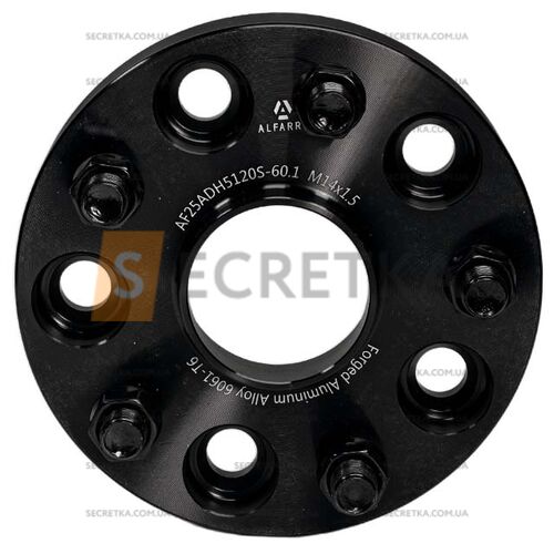 ALFARRO | Колесная проставка-адаптер 1 шт. 25мм PCD 5x120 DIA 60.1 со шпильками 14x1.5 для Lexus Toyota (Кованая)