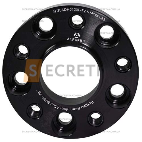 Колесная проставка-адаптер 1 шт. 35мм PCD 5x120 DIA 72.6 с футорками 14x1.25 для BMW (Кованая)