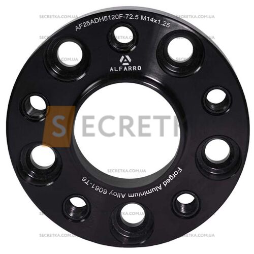 Колесная проставка-адаптер 1 шт. 25мм PCD 5x120 DIA 72.6 с футорками 14x1.25 для BMW (Кованая)