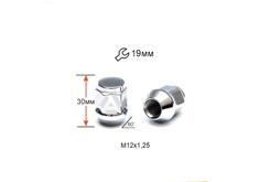Гайка колесная A401344 М12х1, 25х30мм Конус (Matiz, Nissan, Niva, Subaru, Suzuki) закрыта Хром Ключ 19
