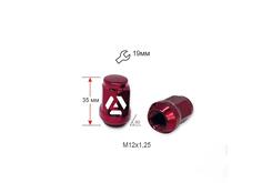 Гайка колесная A801444 RD M12х1,25х35мм Конус (Matiz, Nissan, Niva, Subaru, Suzuki) Закрыта Красный Хром Ключ19