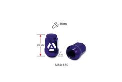Гайка колесная A801448 PP M14х1,5х35мм Конус (Ford, Dodge, Ssang Yong) Закрыта Фиолетовый Хром Ключ 19