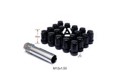 Гайка шлицевая A211445SD BA-20 М12х1,5х35мм Конус Черный Матовый 20гаек+1 спец.ключ в комплекте