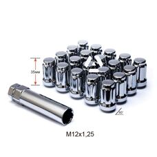 Гайка шлицевая A211444SD CR-20 М12х1,25х35мм Конус Хром 20гаек+1 спец.ключ в комплекте