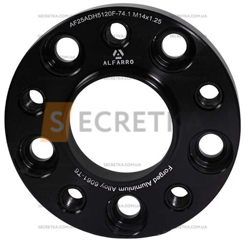 Колесная проставка-адаптер 1 шт. 25мм PCD 5x120 DIA 74.1 с футорками 14x1.25 для BMW (Кованая)