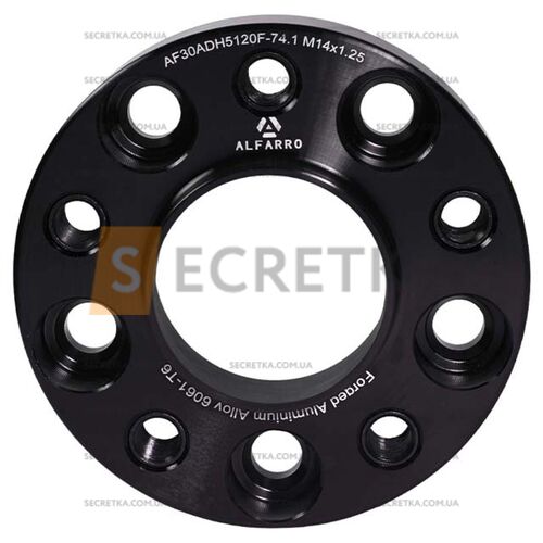 Колесная проставка-адаптер 1 шт. 30мм PCD 5x120 DIA 74.1 с футорками 14x1.25 для BMW (Кованая)