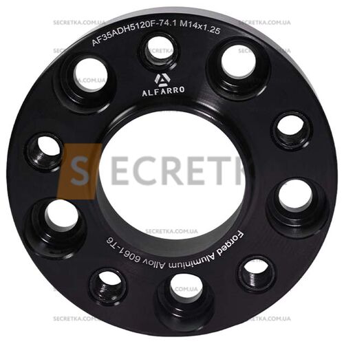 Колесная проставка-адаптер 1 шт. 35мм PCD 5x120 DIA 74.1 с футорками 14x1.25 для BMW (Кованая)