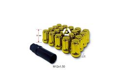 Гайка шлицевая A211445SD GD-20 M12х1,5х35 мм Конус Золотой Хром 20 гаек + 1 спец.ключ в комплекте