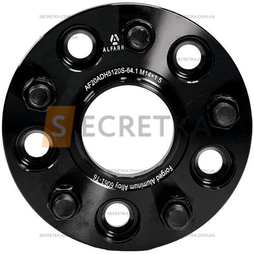 Колесная проставка-адаптер 1 шт. 20мм PCD 5x120 DIA 64.1 со шпильками 14x1.5 для Acura, Honda, Tesla (Кованая)