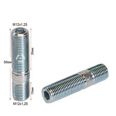 ALFARRO | Колесная шпилька резьбовая М12x1,25x15мм/М12x1,25x30мм (Общая длина 50мм)