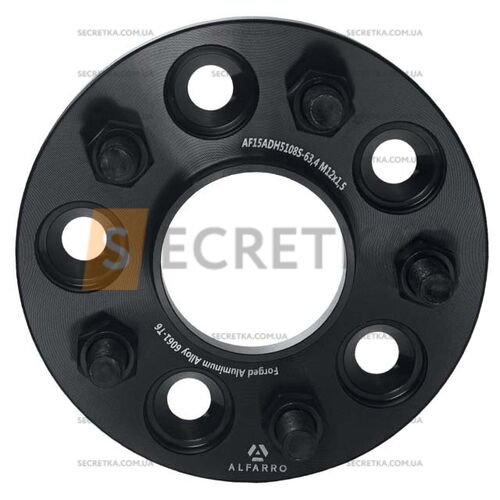 Колесная проставка-адаптер 1 шт. 15 мм PCD 5x108 DIA 63.4 со шпильками 12x1.5 для Ford, Jaguar, Volvo (Кованая)