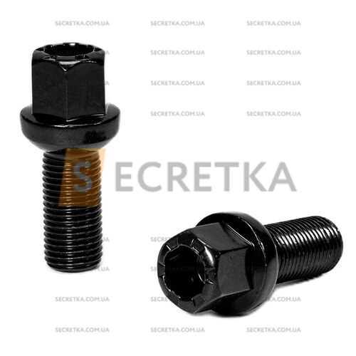ALFARRO | Болт колесный A184110 BA М14х1,5х28мм Сфера R13 Черный Ключ 17 (Audi, Seat, Skoda, Mercedes-Benz, Volkswagen)