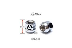 Гайка колесная A400145 М12х1,5х21мм Конус (Mazda, Kia, Hyundai, Daihatsu) Открыта Хром Ключ 19