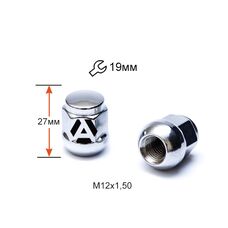 ALFARRO | Гайка колесная A401145B M12x1,5x27мм Сфера (Acura, Chery, Honda) Закрытая Хром ключ 19