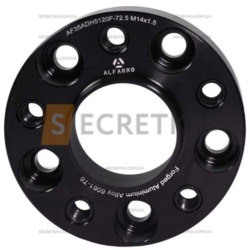 Колесная проставка-адаптер 1 шт. 35мм PCD 5x120 DIA 72.6 с футорками 14x1.5 для BMW (Кованая)
